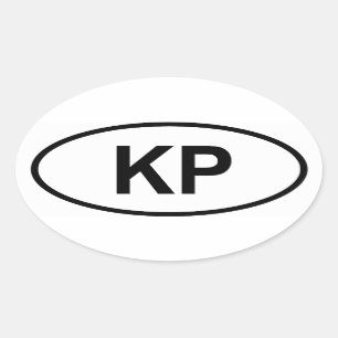 Adesivo Oval Coreia do Norte "KP "