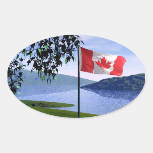 Adesivo Oval Cores Canadenses