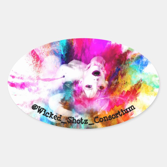 Adesivo Oval Cores da Paixão (Frente)