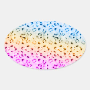 Adesivo Oval Corey Tiger 80s Multicolor Snow Leopard
