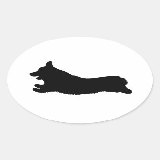 Adesivo Oval Corgi Silhouette - Em Execução