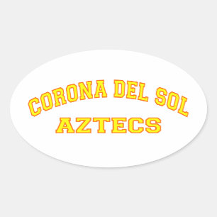 Adesivo Oval Corona del Sol Aztecs