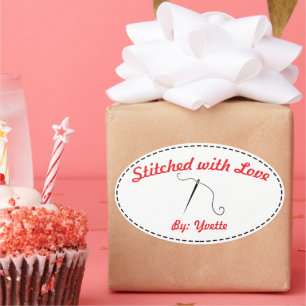 Adesivo Oval Cortado com Amor