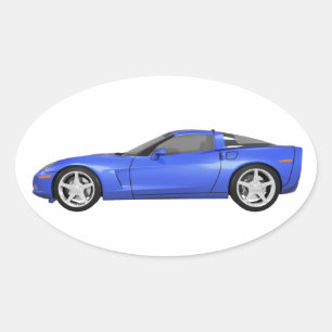 Adesivo Oval Corvette azul: