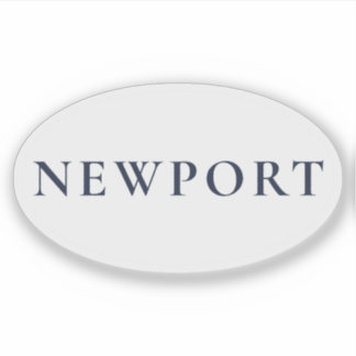 Adesivo Oval Costeira Elegante de Newport Rhode Island