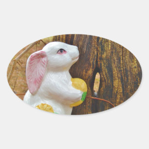 Adesivo Oval Country Páscoa Bunny