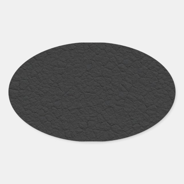 Adesivo Oval Couro Negro Texturizado (Frente)