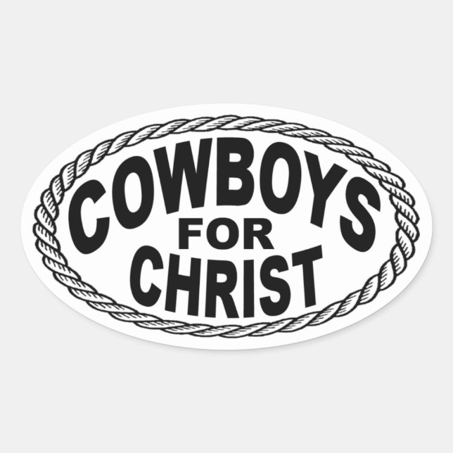 Adesivo Oval Cowboys para o estilo euro-Cristo (Frente)