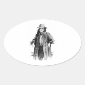 Adesivo Oval Cowgirl