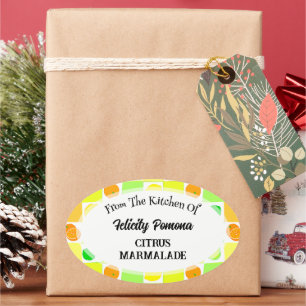 Adesivo Oval Cozinha de limão, Limão e Fruta de citrinos de lar