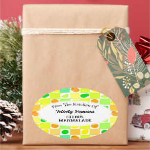 Adesivo Oval Cozinha de limão, Limão e Fruta de citrinos de lar