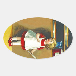 Adesivo Oval Cozinha do avental da torta do cozimento do