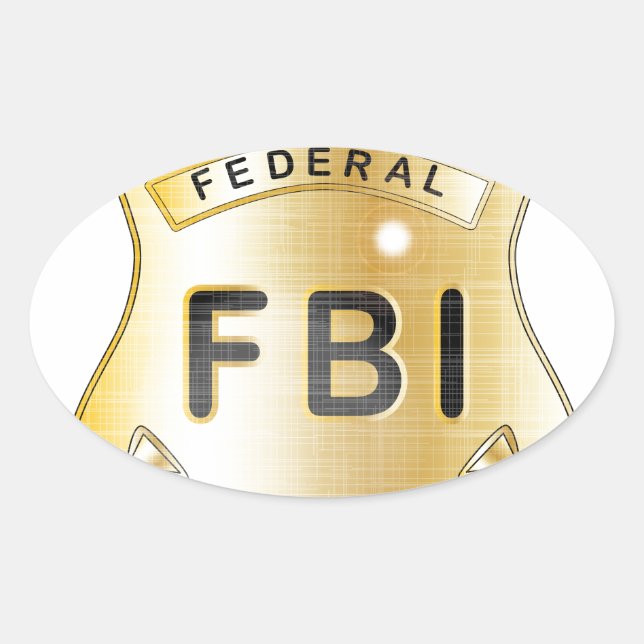 Adesivo Oval CRACHÁ do FBI (Frente)