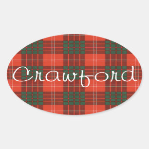 Adesivo Oval Crawford Scottish clan tartan - Xadrez