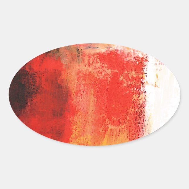 Adesivo Oval Creative Red Abstrato (Frente)