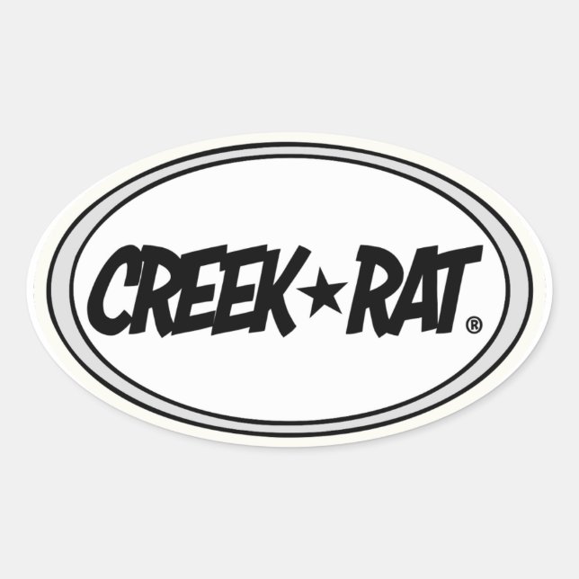 Adesivo Oval Creekrat Cartoon Studios - Creek Rat (Frente)