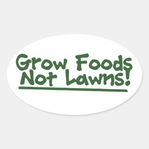 Adesivo Oval Crescer Comidas agora Lawns