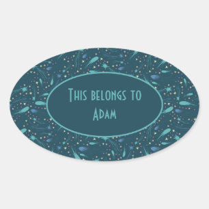 Adesivo Oval Crianças atirando em Star Comet Starlight