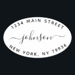 Adesivo Oval Crie o seu próprio endereço de devolução<br><div class="desc">Crie o seu próprio endereço de devolução</div>