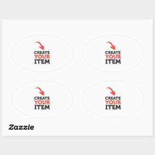 Adesivo Oval CRIE-O-SEU-PRÓPRIO upload de design personalizado 
