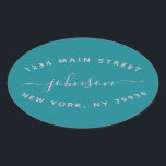 Adesivo Oval Crie Seu Próprio Endereço de Devolução Preto Branc<br><div class="desc">Crie Seu Próprio Endereço de Devolução Oval Adesivo Preto Branco</div>