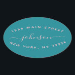 Adesivo Oval Crie seu próprio endereço de devolução preto e bra<br><div class="desc">Crie seu próprio adesivo oval preto e branco de endereço de devolução</div>