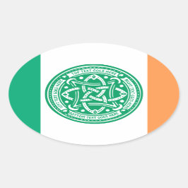 Adesivo Oval Crie seu próprio nó celta Shamrock verde irlandês