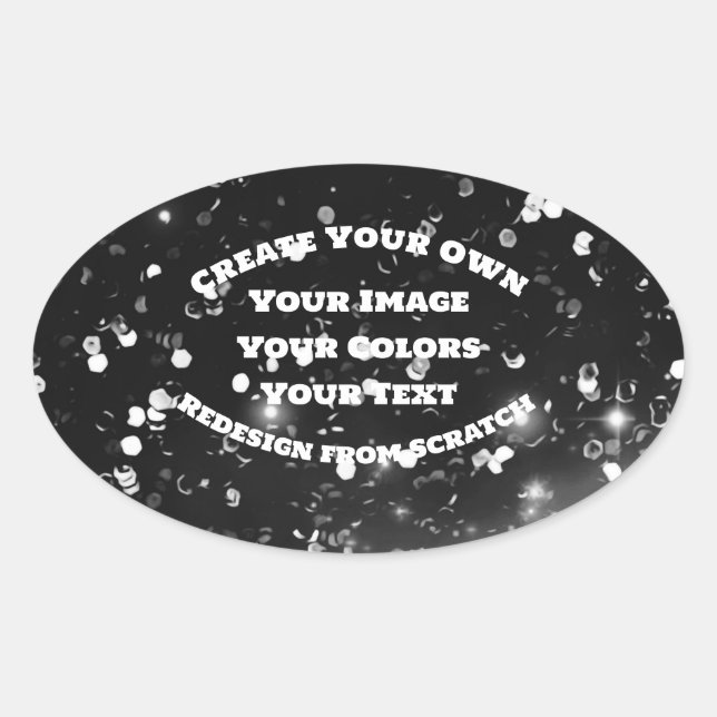 Adesivo Oval Crie sua própria imagem personalizada (Frente)