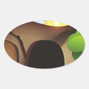 Adesivo Oval cristo tomb