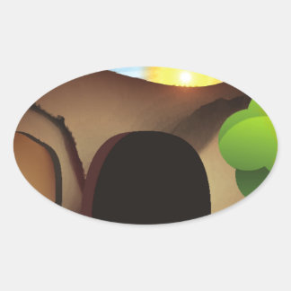 Adesivo Oval cristo tomb