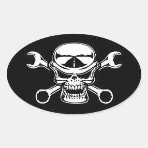 Adesivo Oval Cromeboy Cross-Wrenches