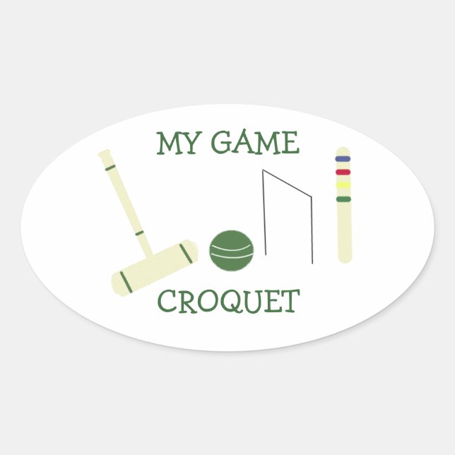Adesivo Oval Croquet Meu Jogo (Frente)