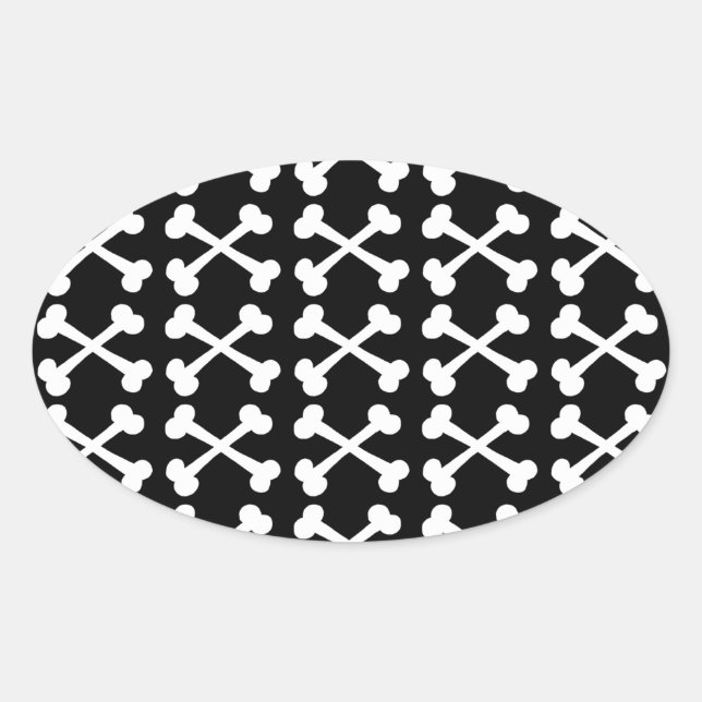Adesivo Oval Crossbones Personalizáveis (Frente)