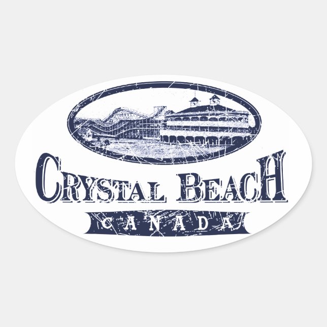 Adesivo Oval Crystal Beach Canada Oval Sticker (Frente)