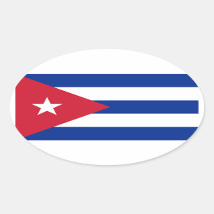 Adesivo Oval Cuba/bandeira cubana