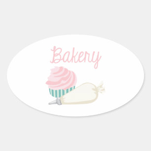 Adesivo Oval Cupcake