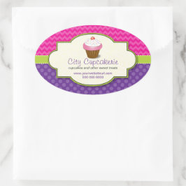 Adesivo Oval Cupcake do Promocional