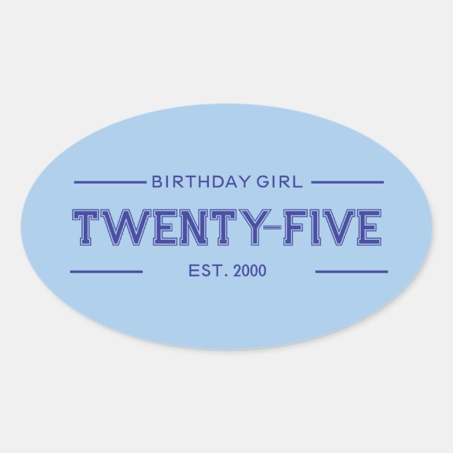 Adesivo Oval Cusomized Birthday Girl (Frente)