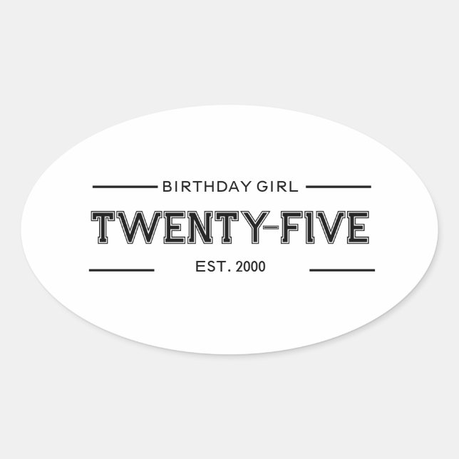 Adesivo Oval Cusomized Birthday Girl (Frente)