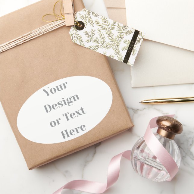Adesivo Oval Customizable Your Design or Text Here Personalized (Presentear)