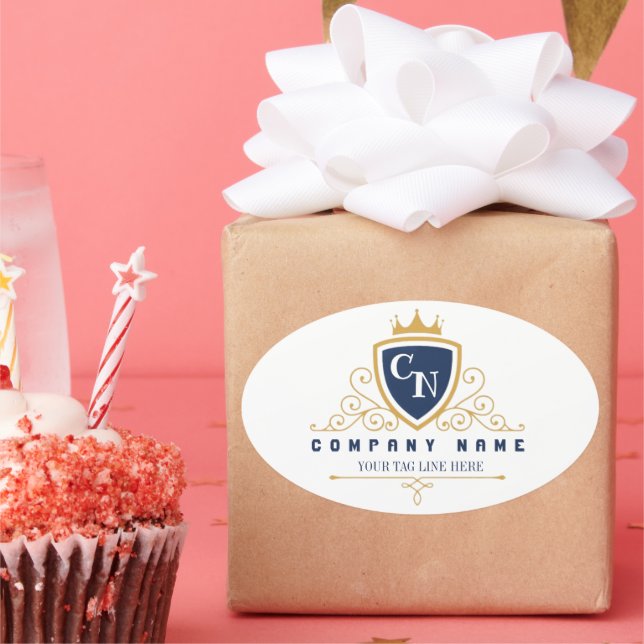 Adesivo Oval Customize Luxury hotel business or restaurant logo (Festa)