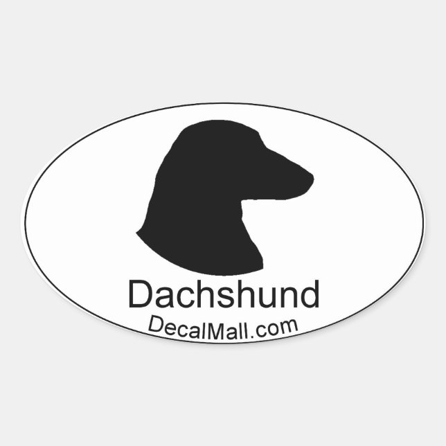 Adesivo Oval Dachshund Auto Window Decker (Frente)