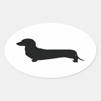 Adesivo Oval Dachshund Básico