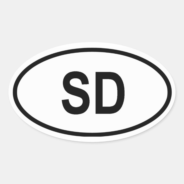 Adesivo Oval Dakota do Sul "SD" (Frente)