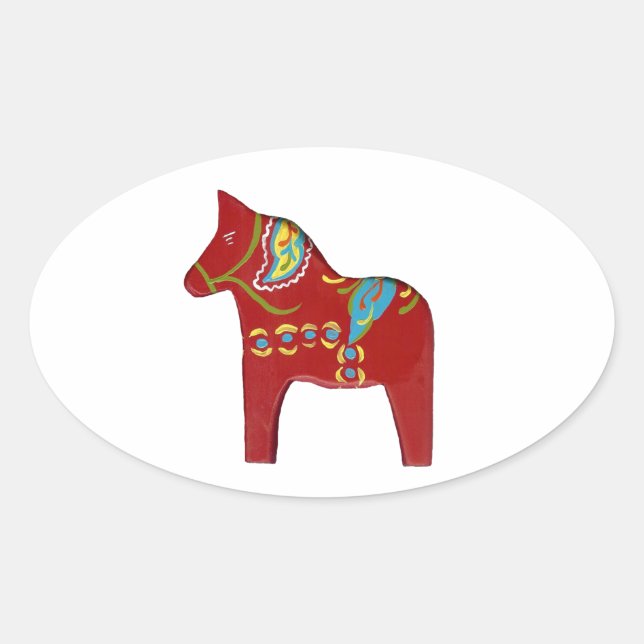 Adesivo Oval Dala Horse Oval Sticker (Frente)