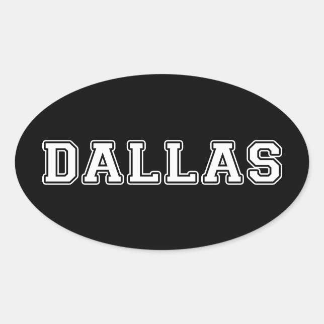 Adesivo Oval Dallas Texas (Frente)