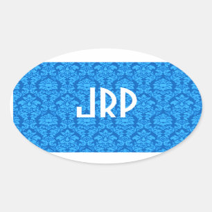 Adesivo Oval Damasco Monograma