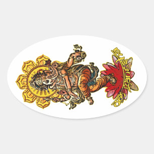 Adesivo Oval DANCING GANESHA   faça seu próprio histórico