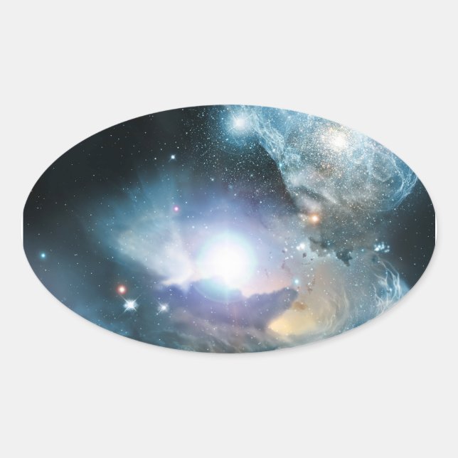 Adesivo Oval Das cinzas das primeiras estrelas (Frente)