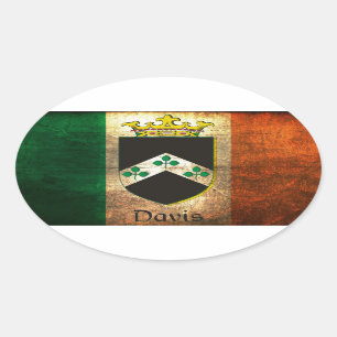 Adesivo Oval Davis Crest Irish Flag